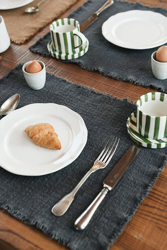 Handloom Placemats Dark Grey (set Of 4)