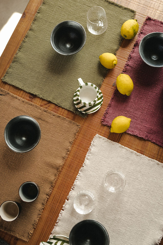 Handloom Placemats Kaki (set Of 4)