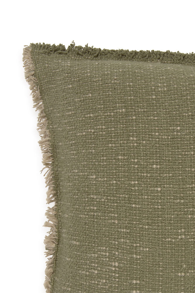Handloom Rectangular Cushion Kaki