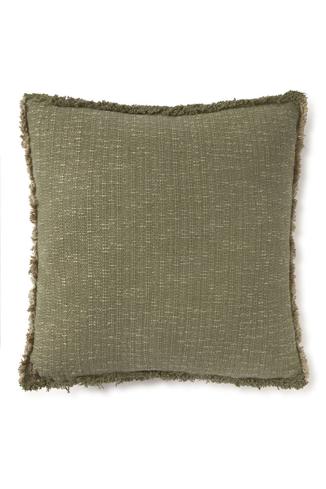 Handloom Square Cushion Kaki