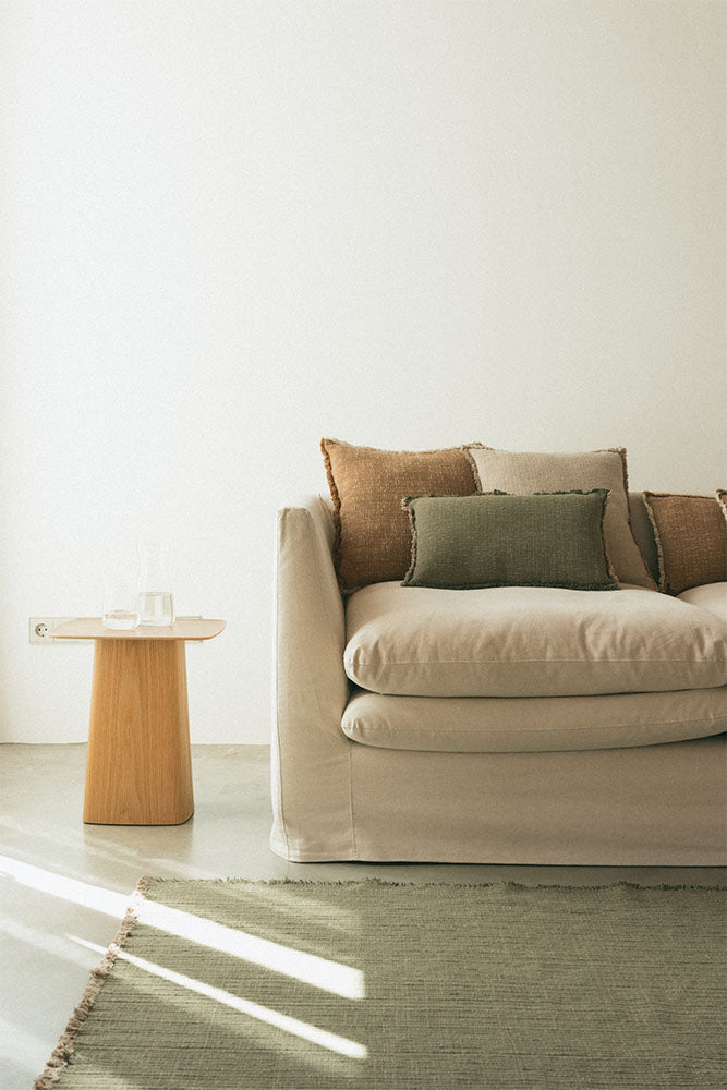 Handloom Square Cushion Kaki