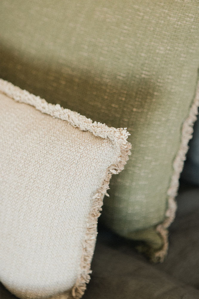 Handloom Rectangular Cushion Beige