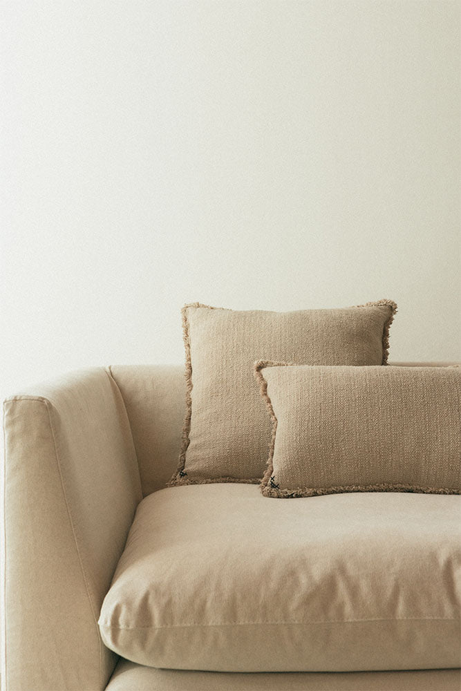 Handloom Square Cushion Beige