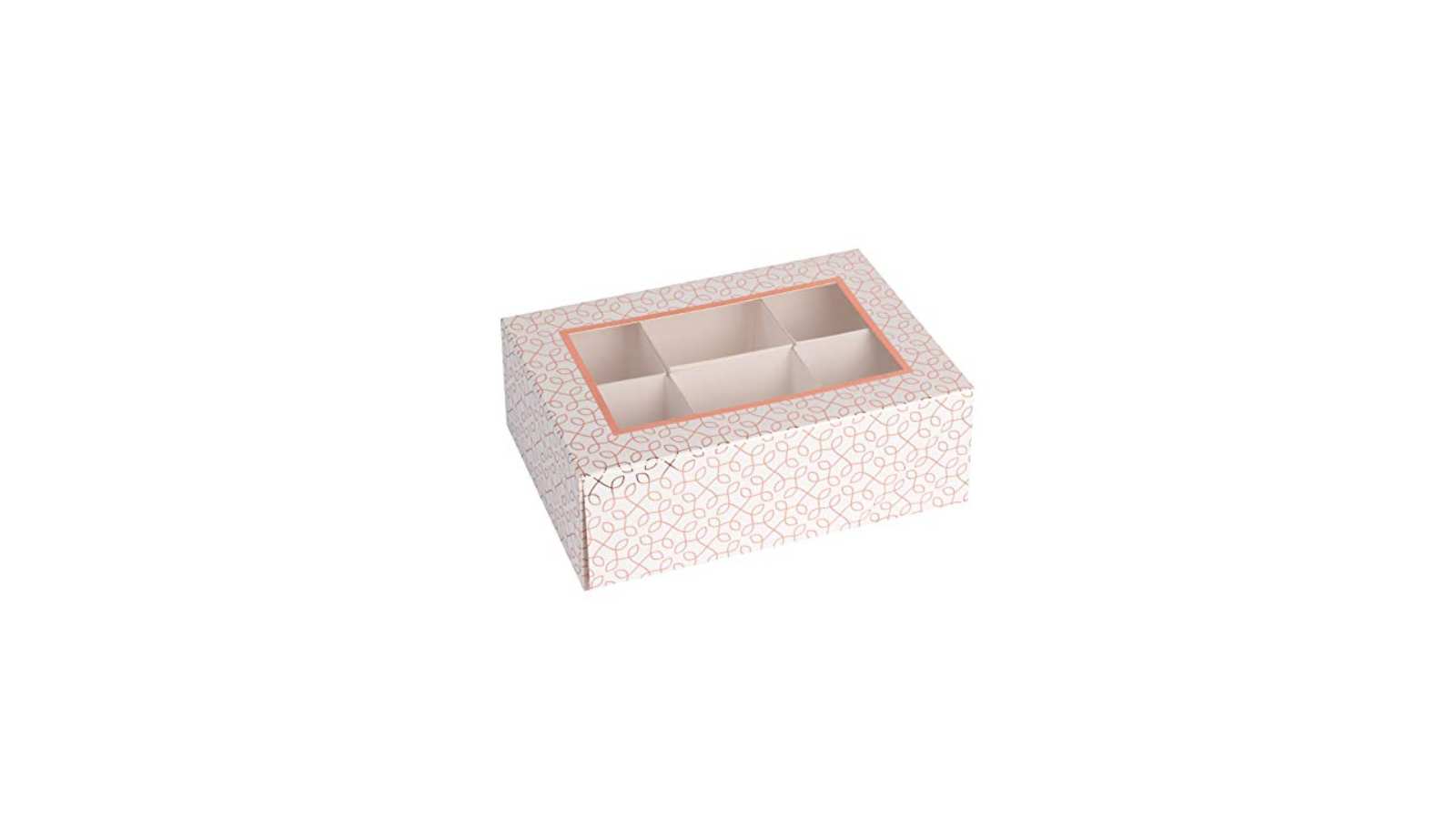 Window Box With Six Sections 7"x5"x2.5" Rose Gold 12 Pack