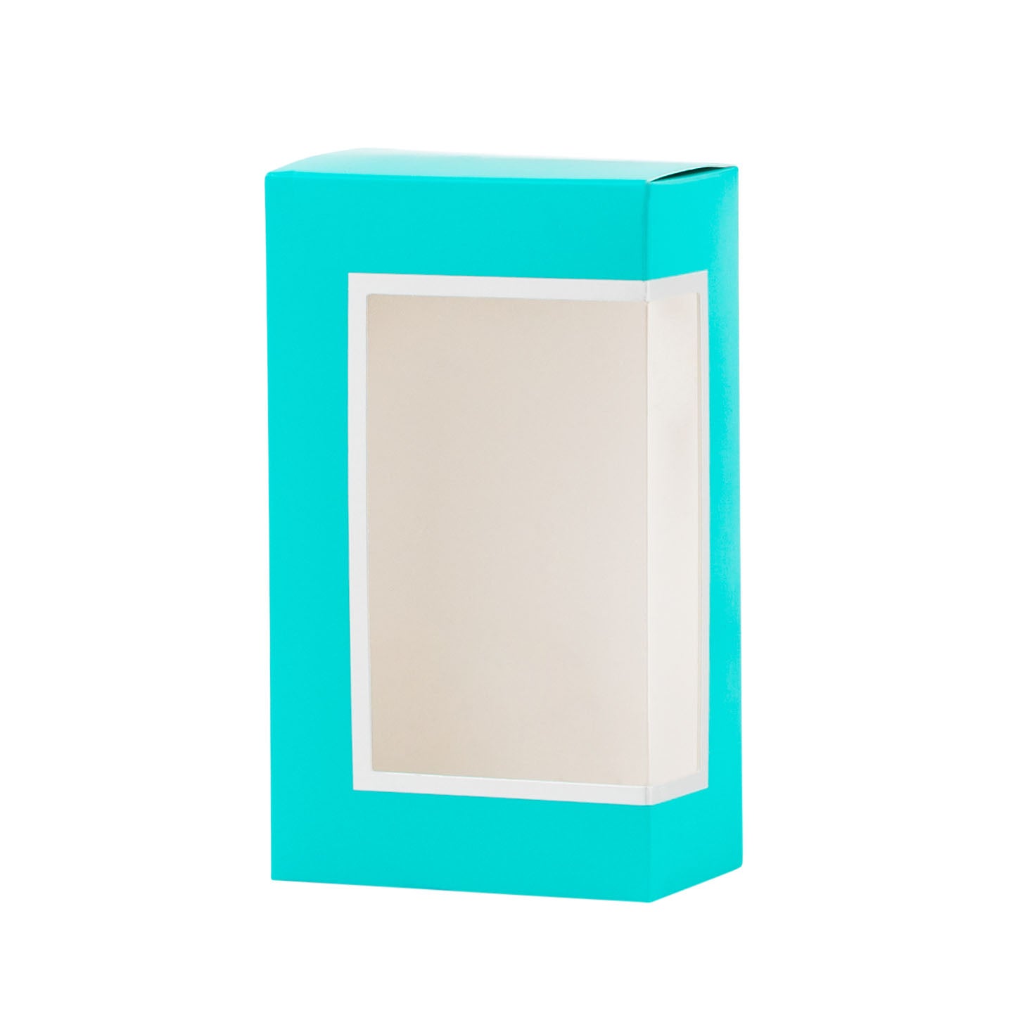 Teal Decorative Pastry Boxes With Window 3.5 X 2 X 6 Inch Treat Boxes 12 Pack