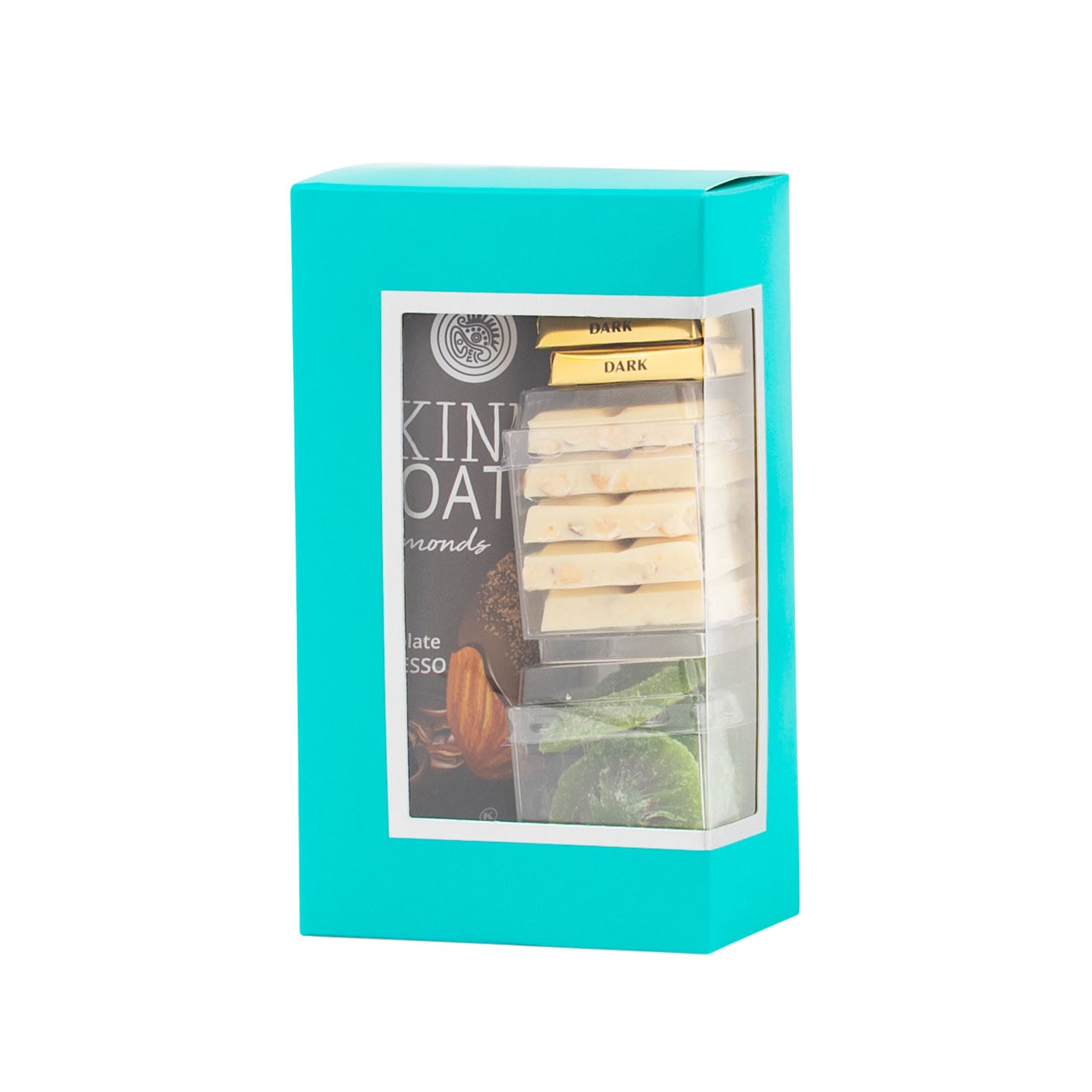 Teal Decorative Pastry Boxes With Window 3.5 X 2 X 6 Inch Treat Boxes 12 Pack