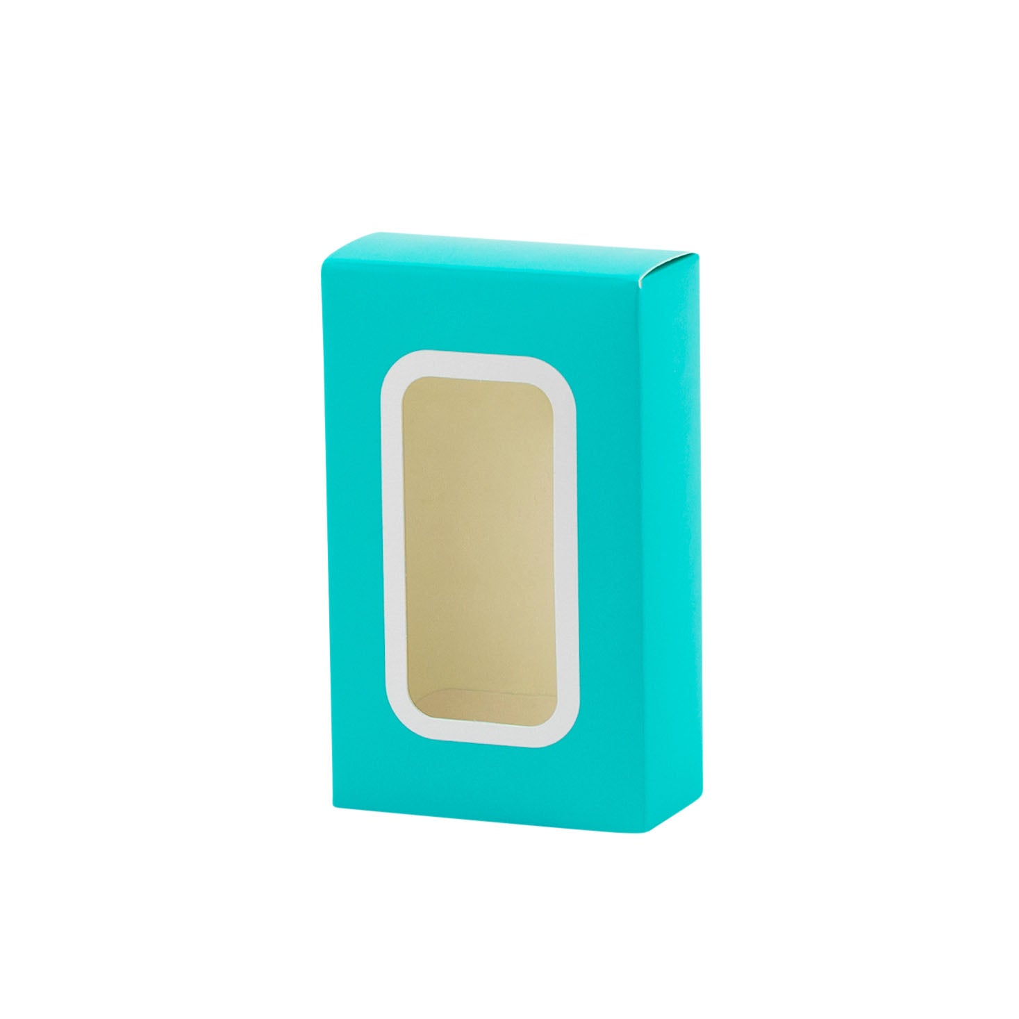 Teal Party Favor Boxes Decorative Pastry Boxes With Window 2.25x1.125x3.75 Inch Treat Boxes 24 Pack