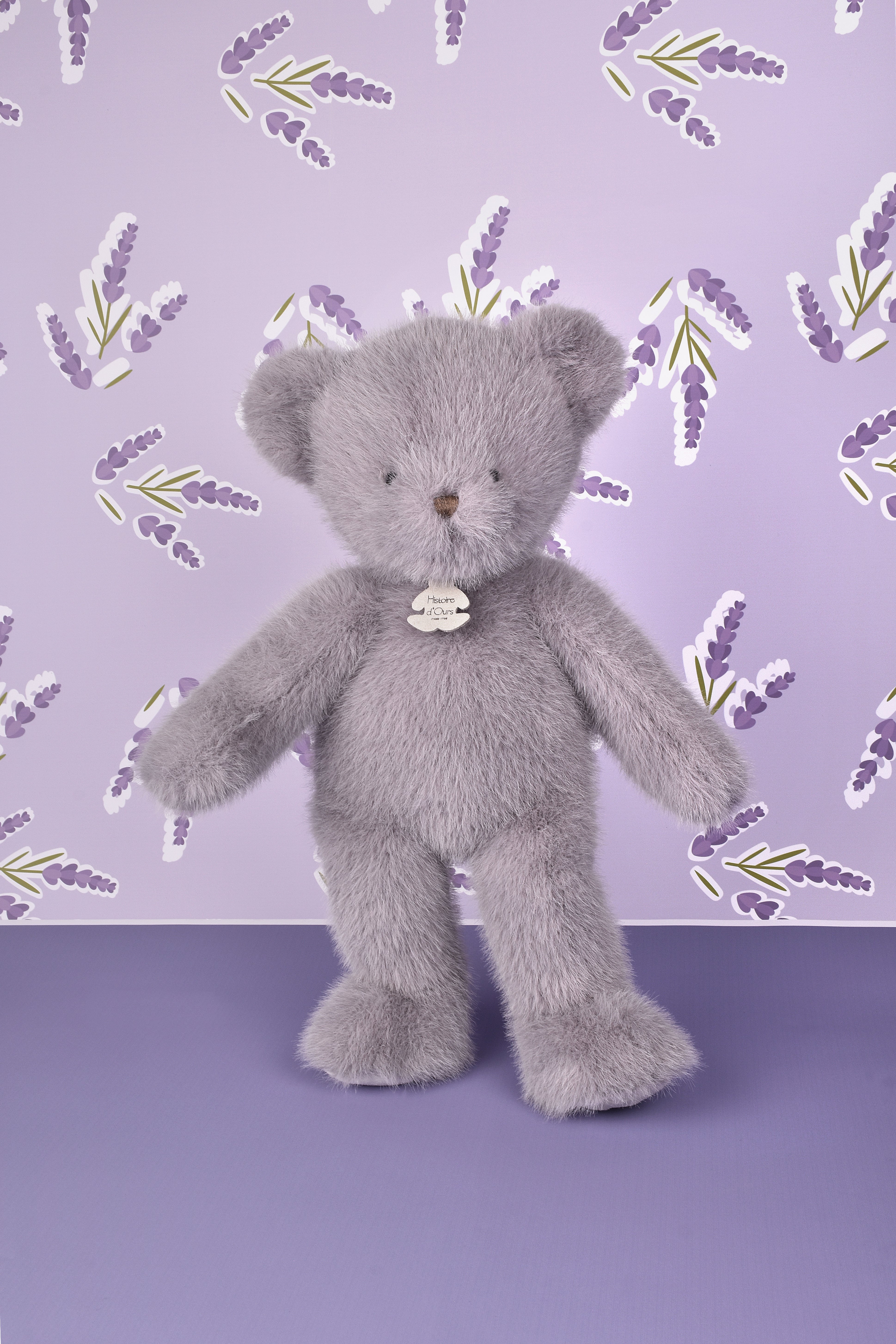 Histoire D’ours Clementine Bear Grey Lavender