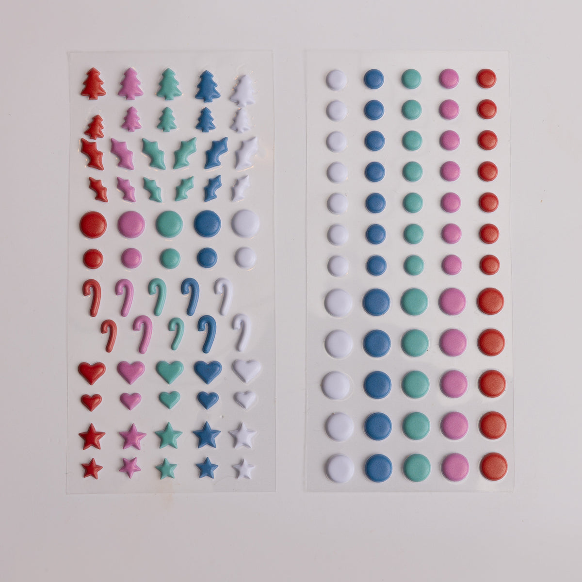 Bow & Arrough™ Holiday Candy Colored Icons Puffy Stickers