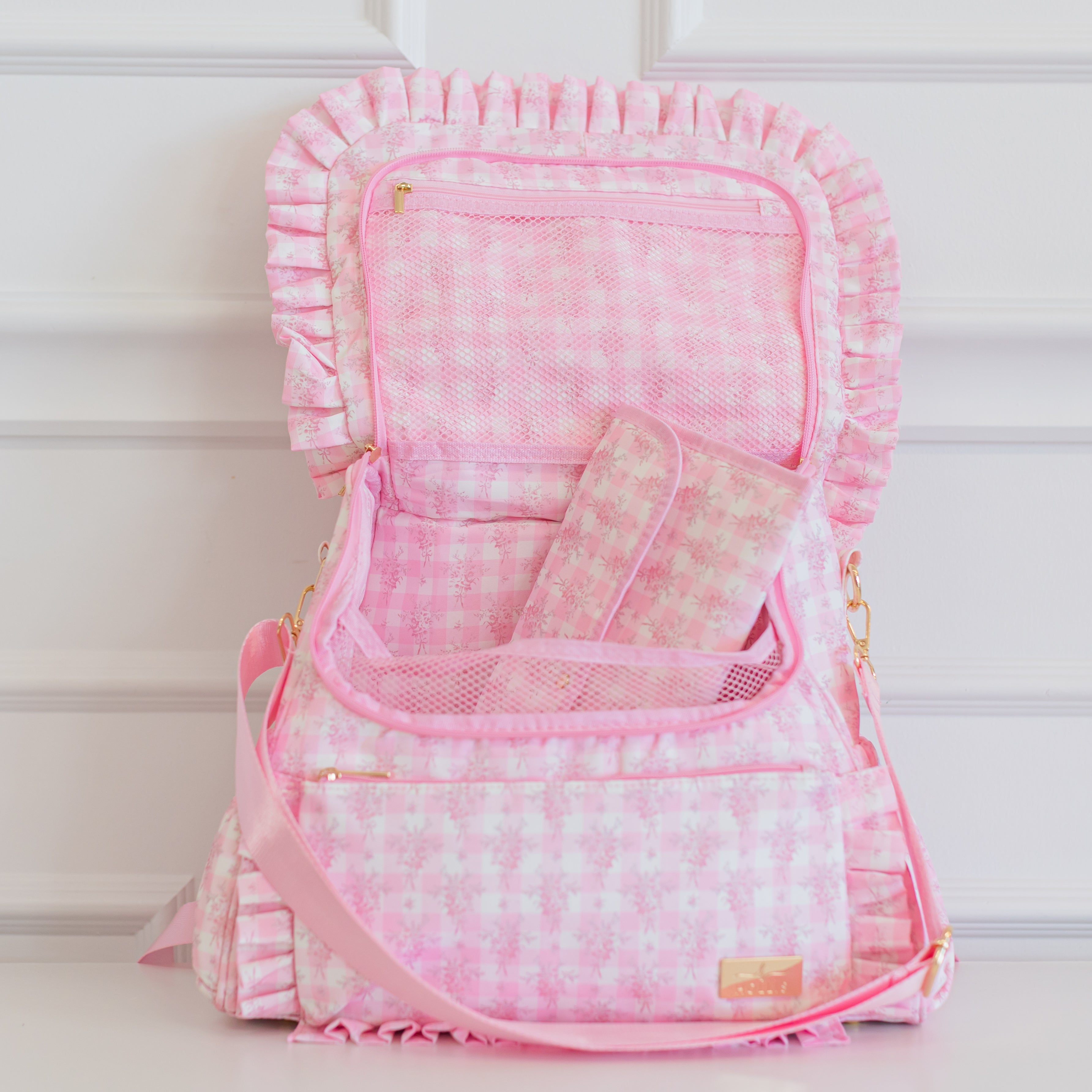 Ruffled Nylon Diaper Bag