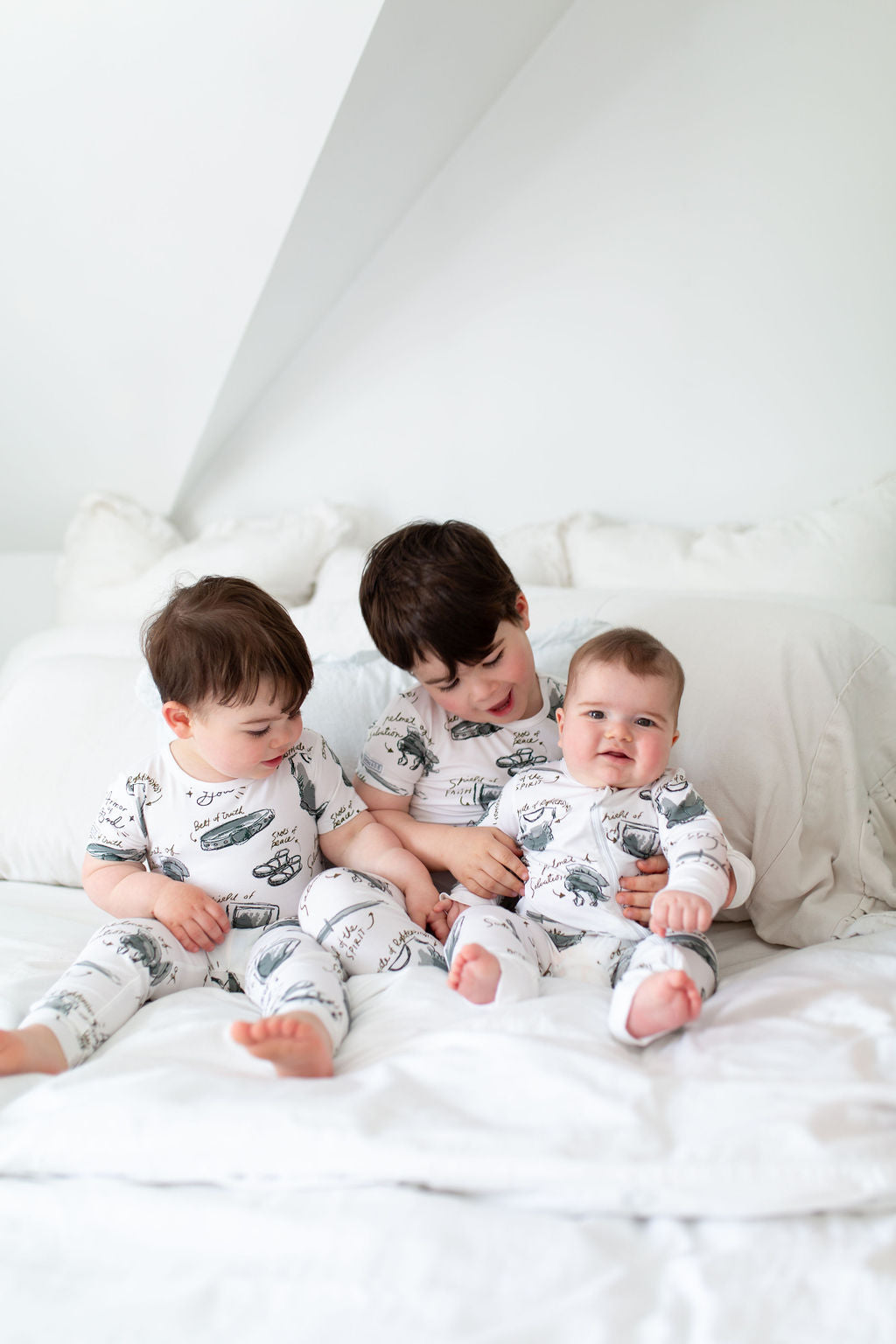 Armor Of God White Pj Footless Onesie Bamboo