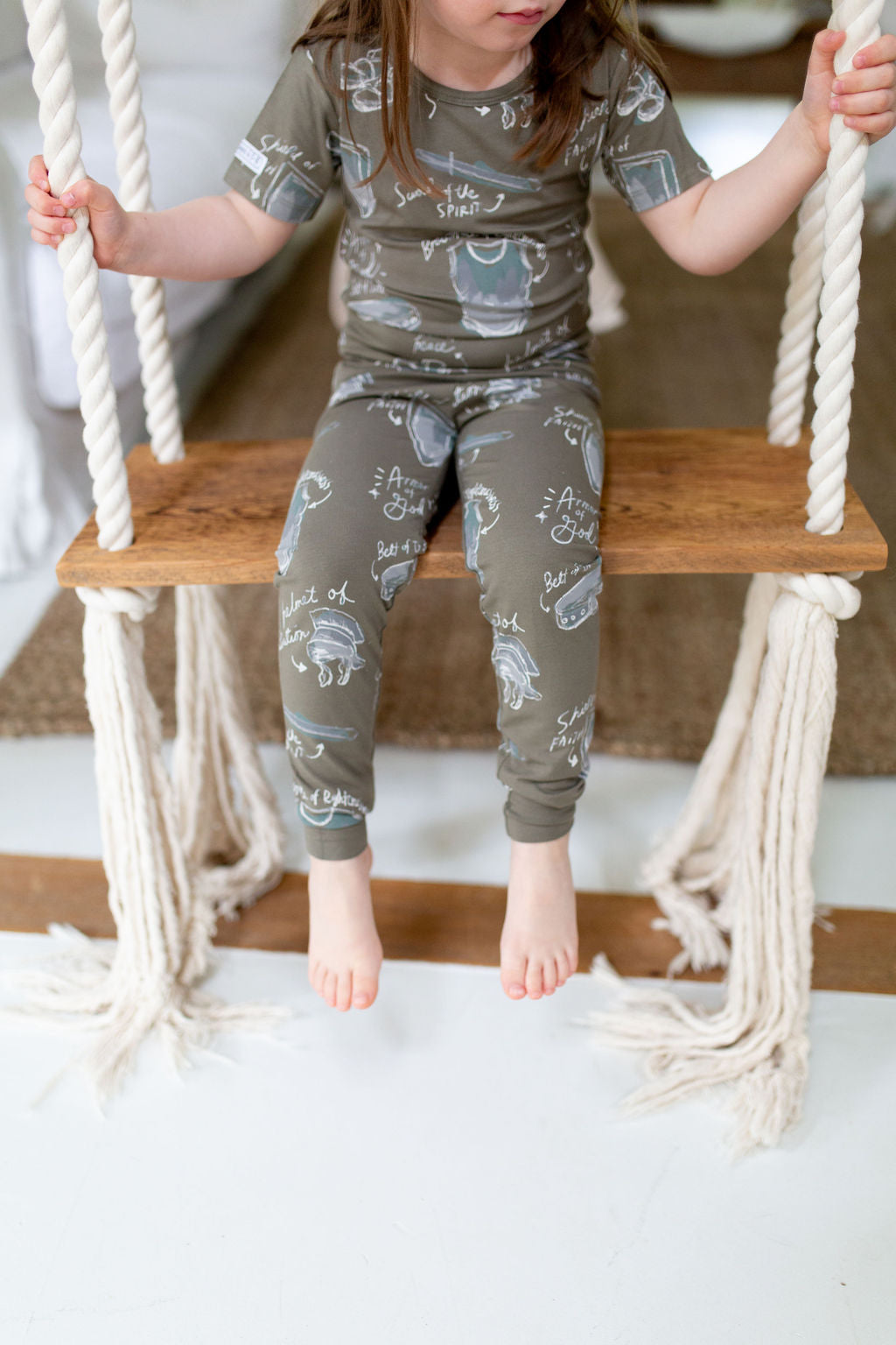 Armor Of God Green Pj Short Sleeve & Pants Set Bamboo