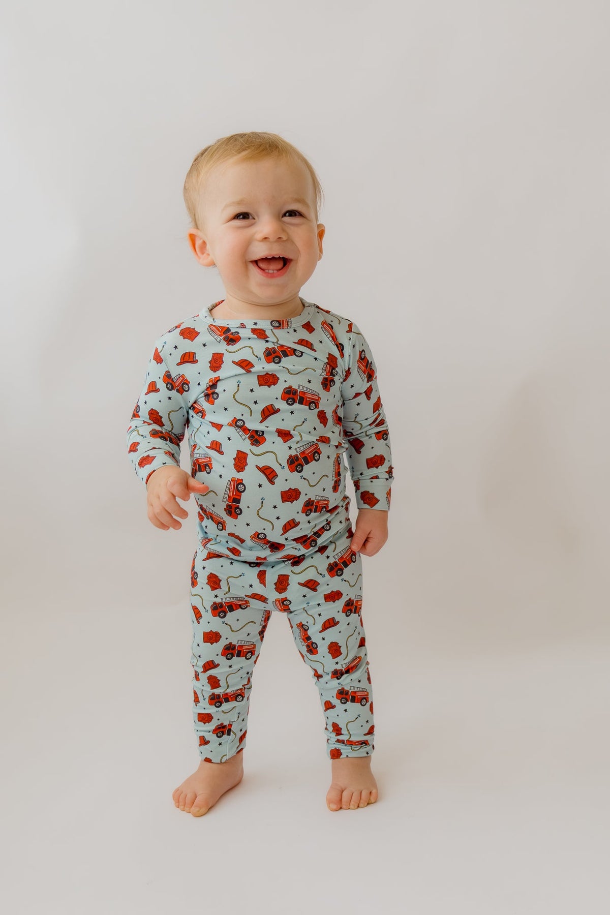 Blue Fire Trucks 2 Piece Pj's