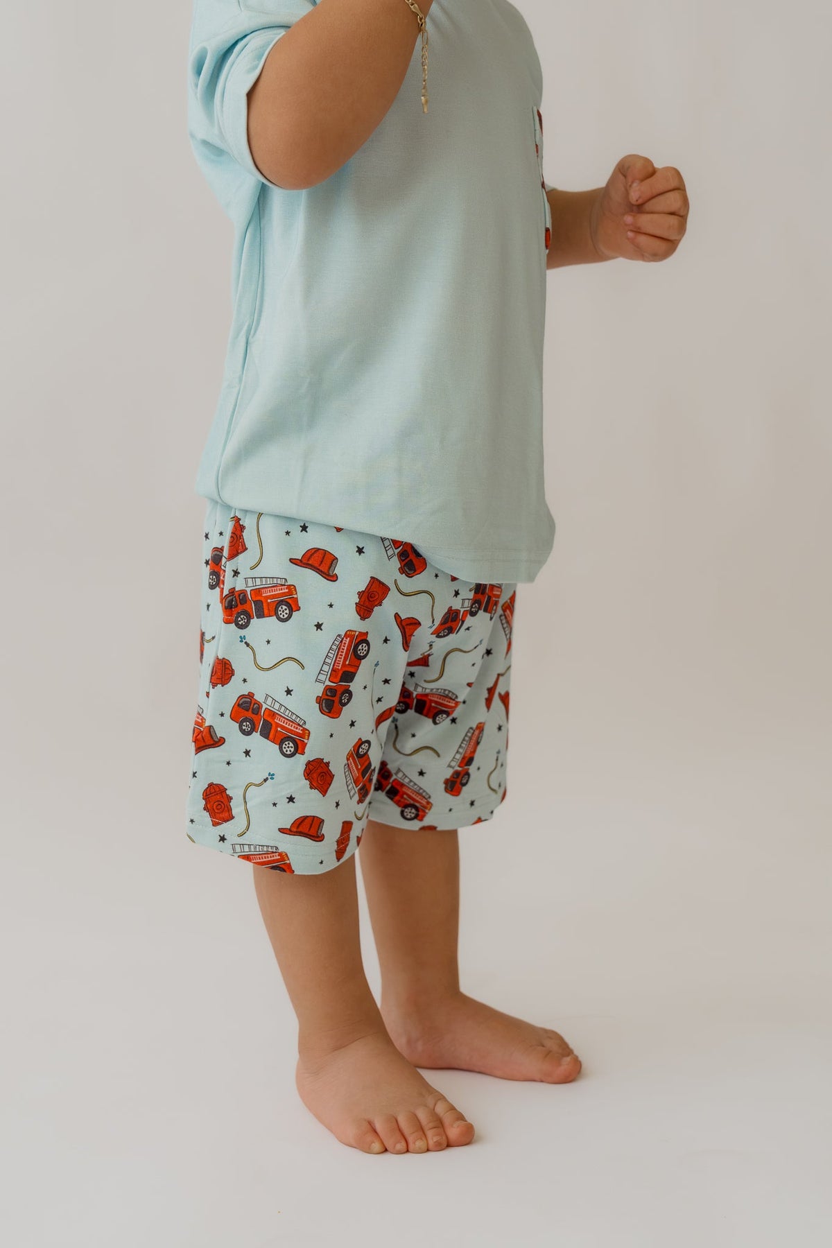 Blue Fire Trucks Boy's Casual Set