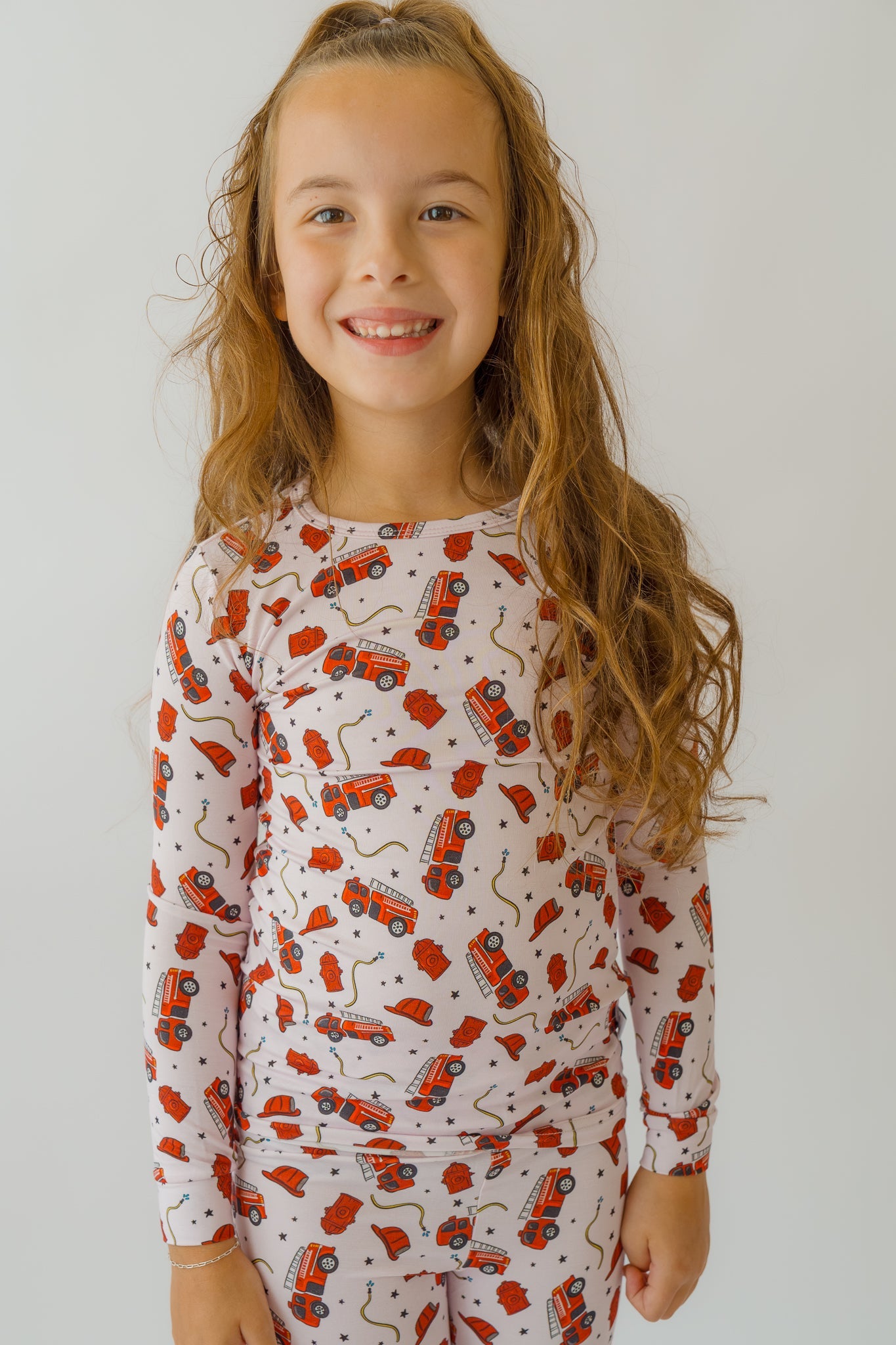 Pink Fire Truck 2 Piece Pj's