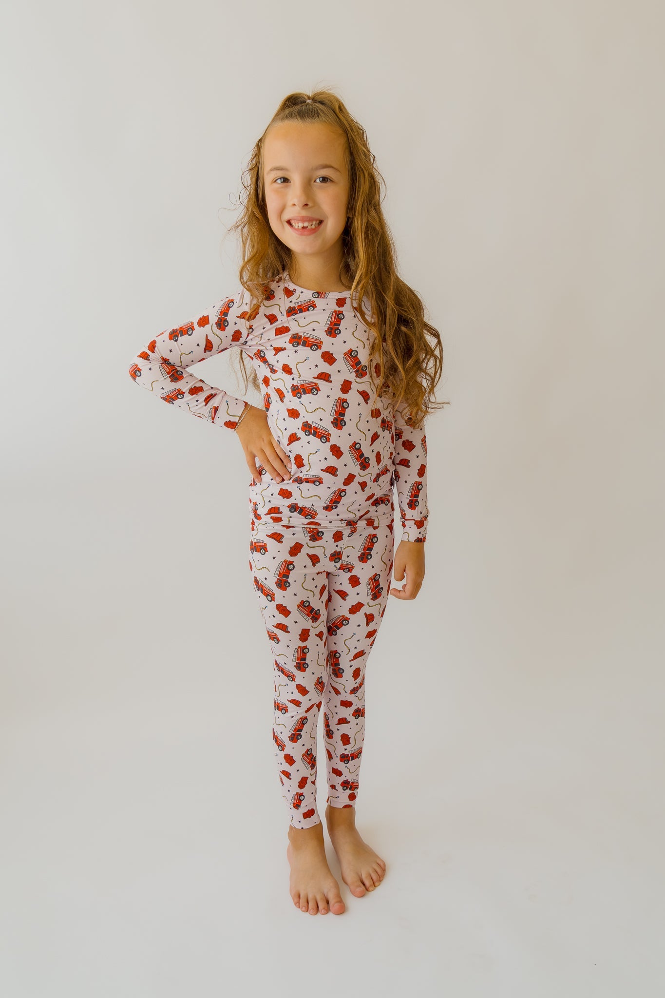 Pink Fire Truck 2 Piece Pj's