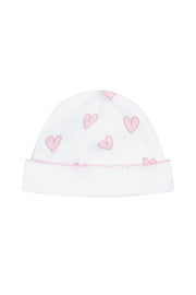 Pink Heart Print Hat