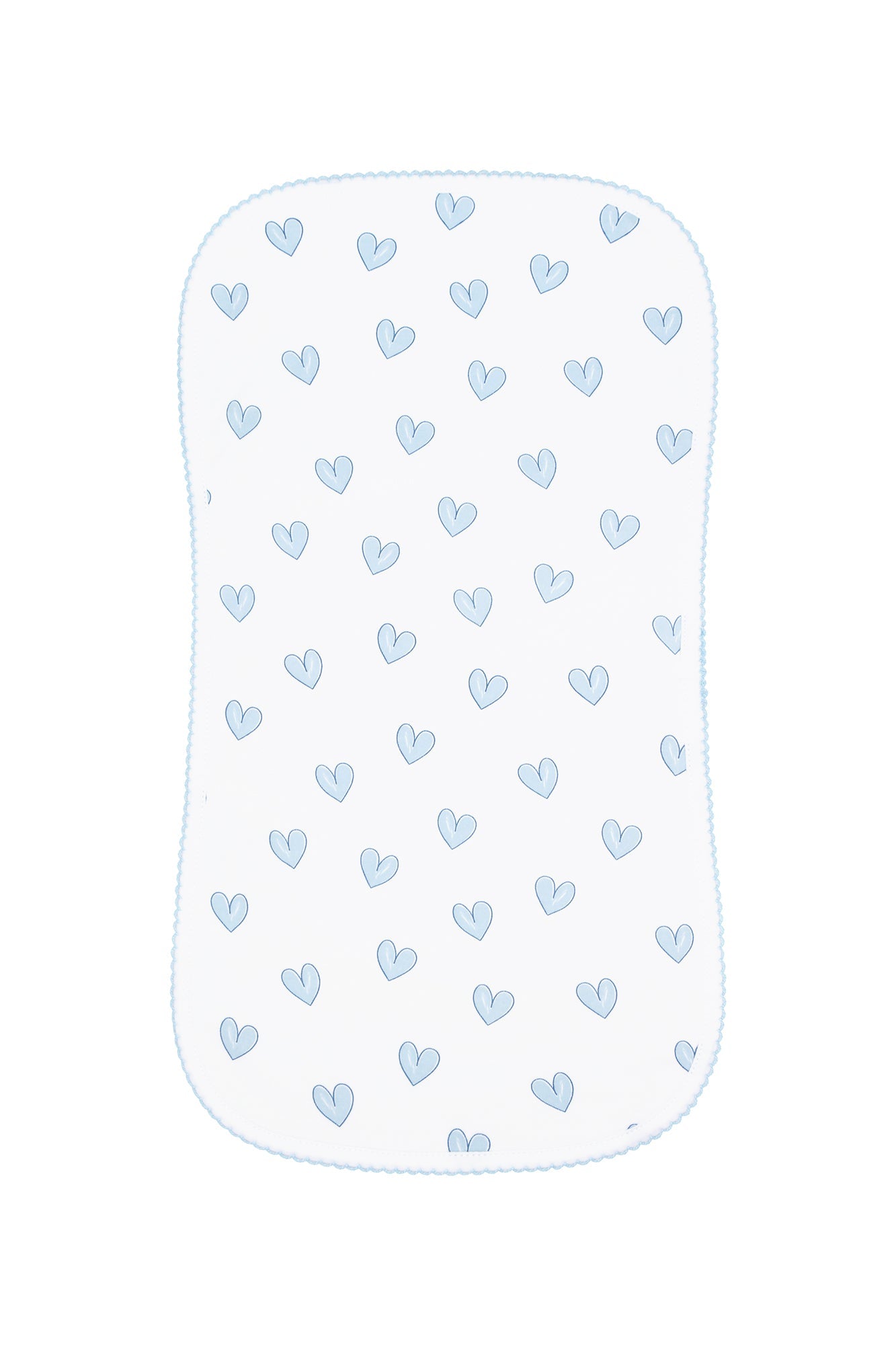 Blue Heart Print Burp Cloth