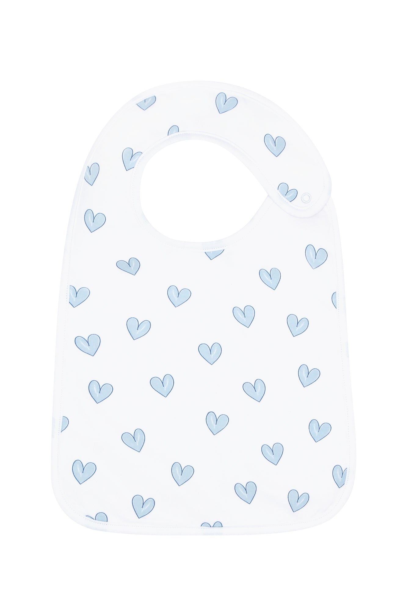 Blue Heart Print Feeding Bib