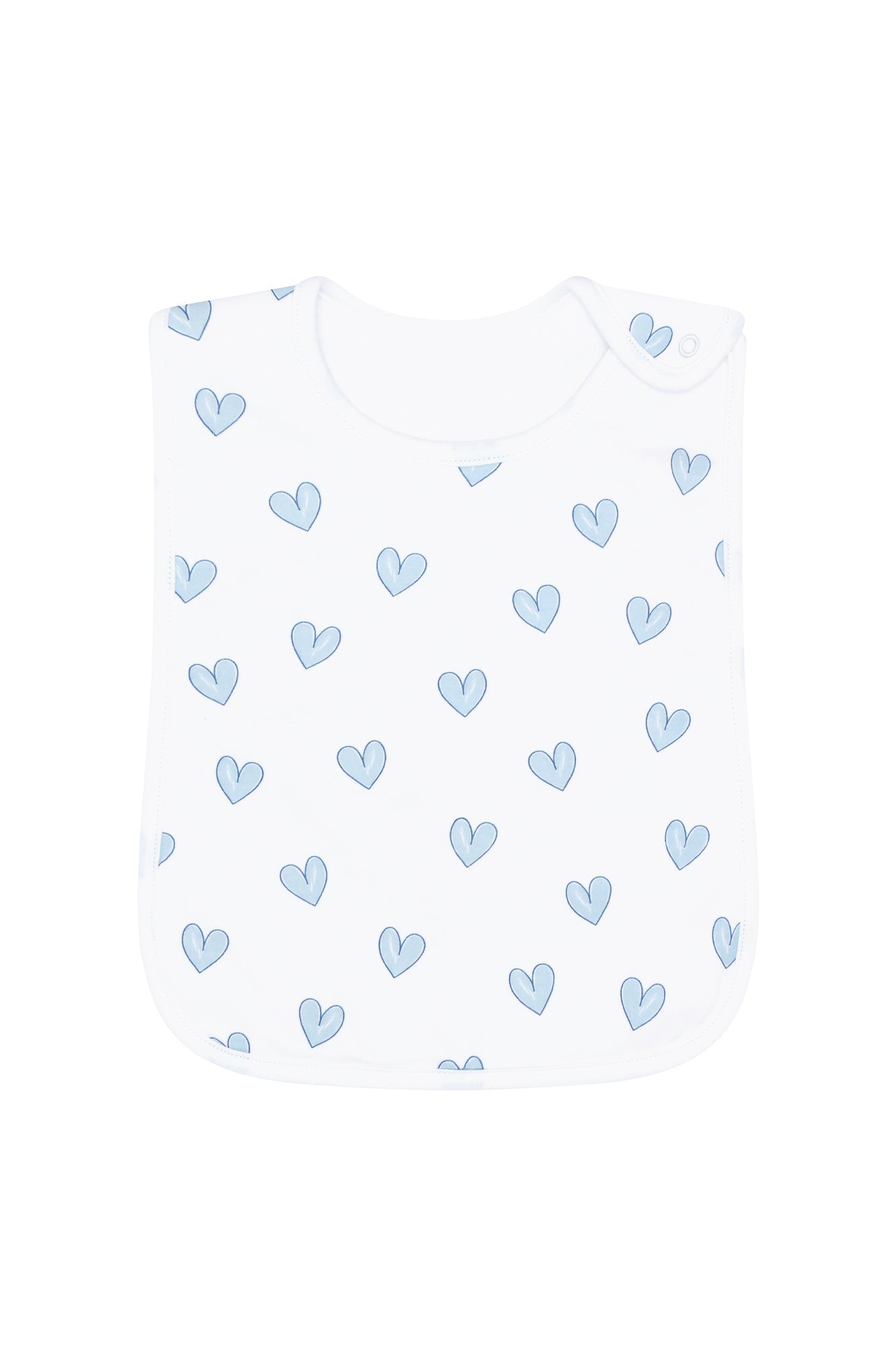 Blue Heart Print Feeding Bib