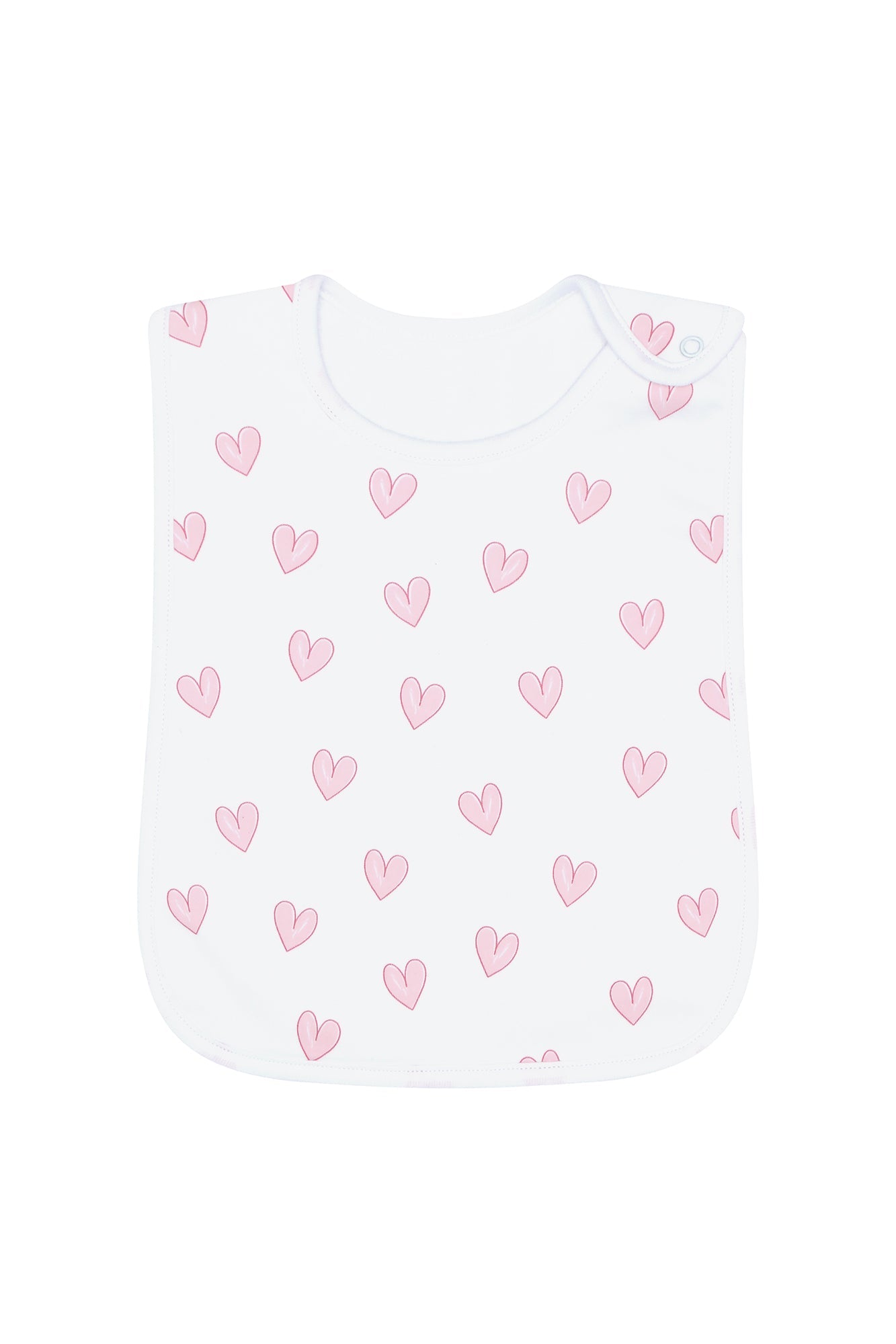 Pink Heart Print Feeding Bib