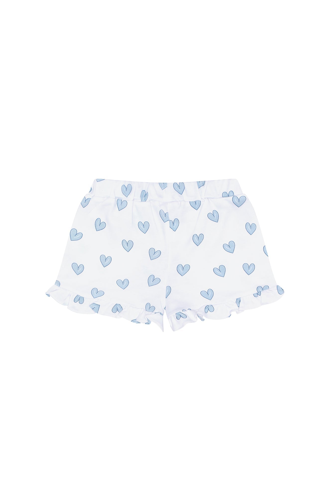 Blue Heart Print Shorts