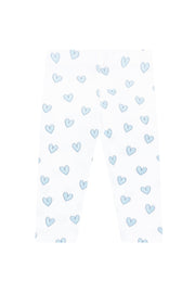 Blue Heart Print Pima Leggings