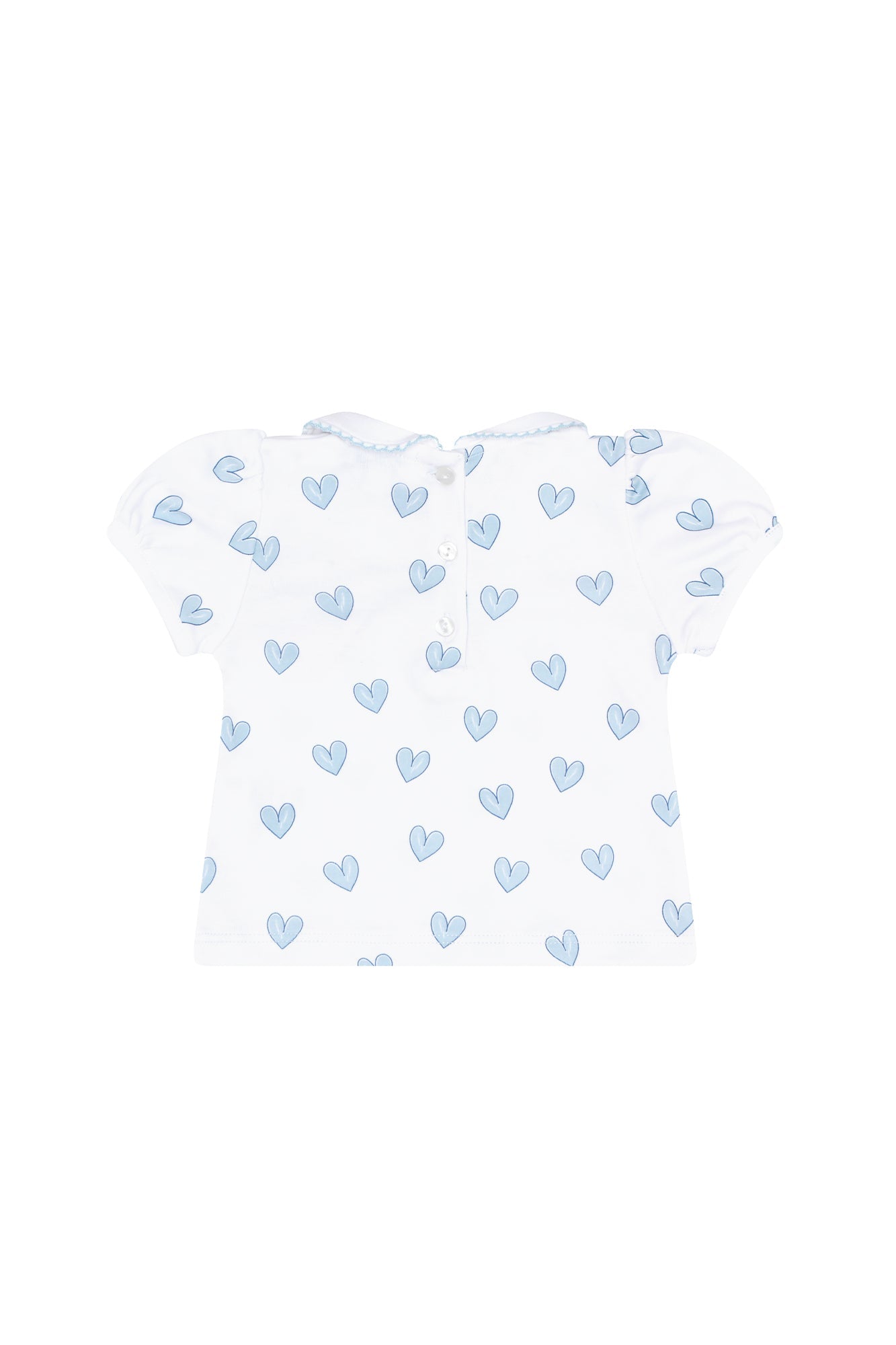 Blue Heart Print Diaper Cover Set