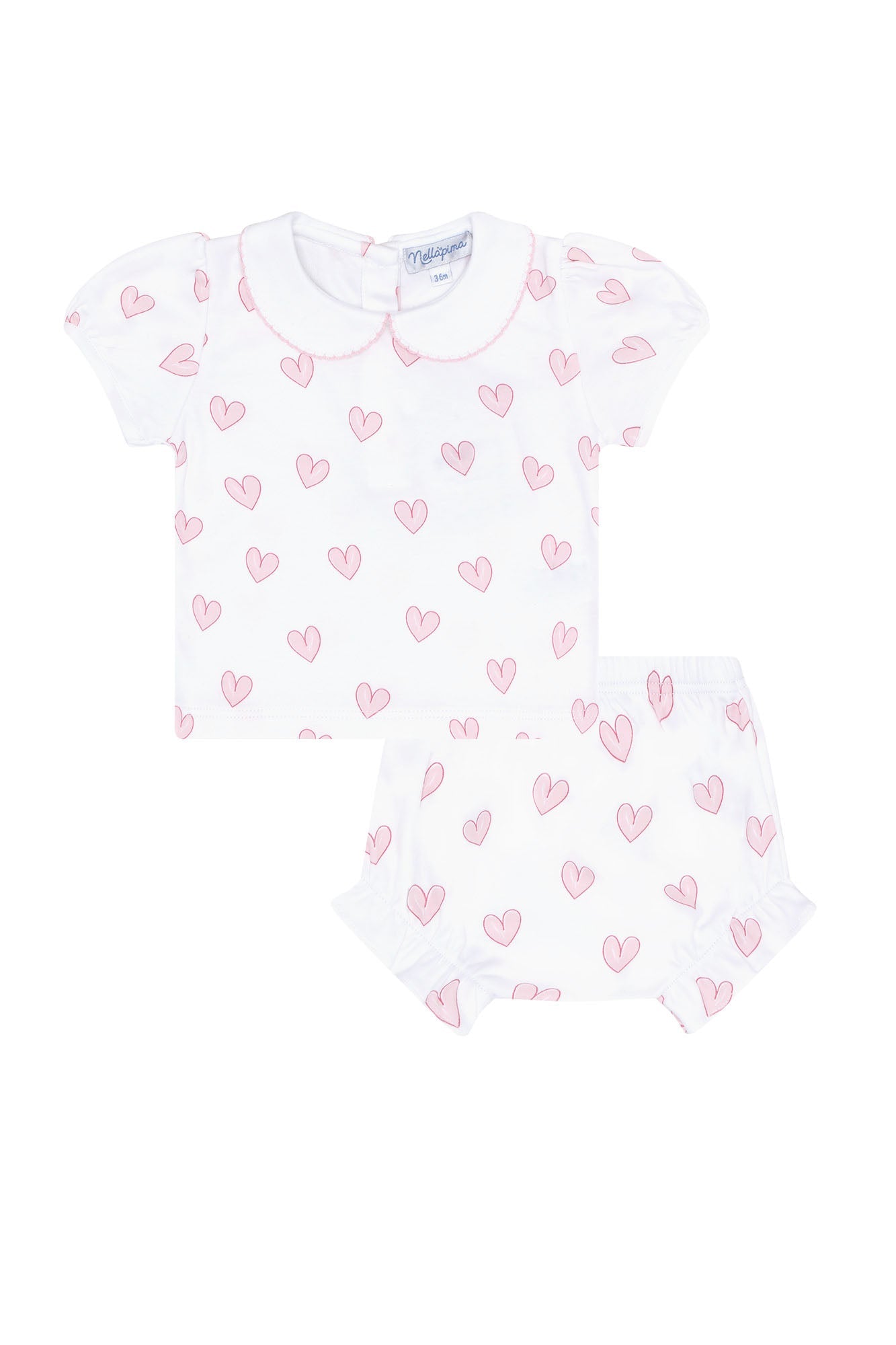 Pink Heart Print Diaper Cover Set