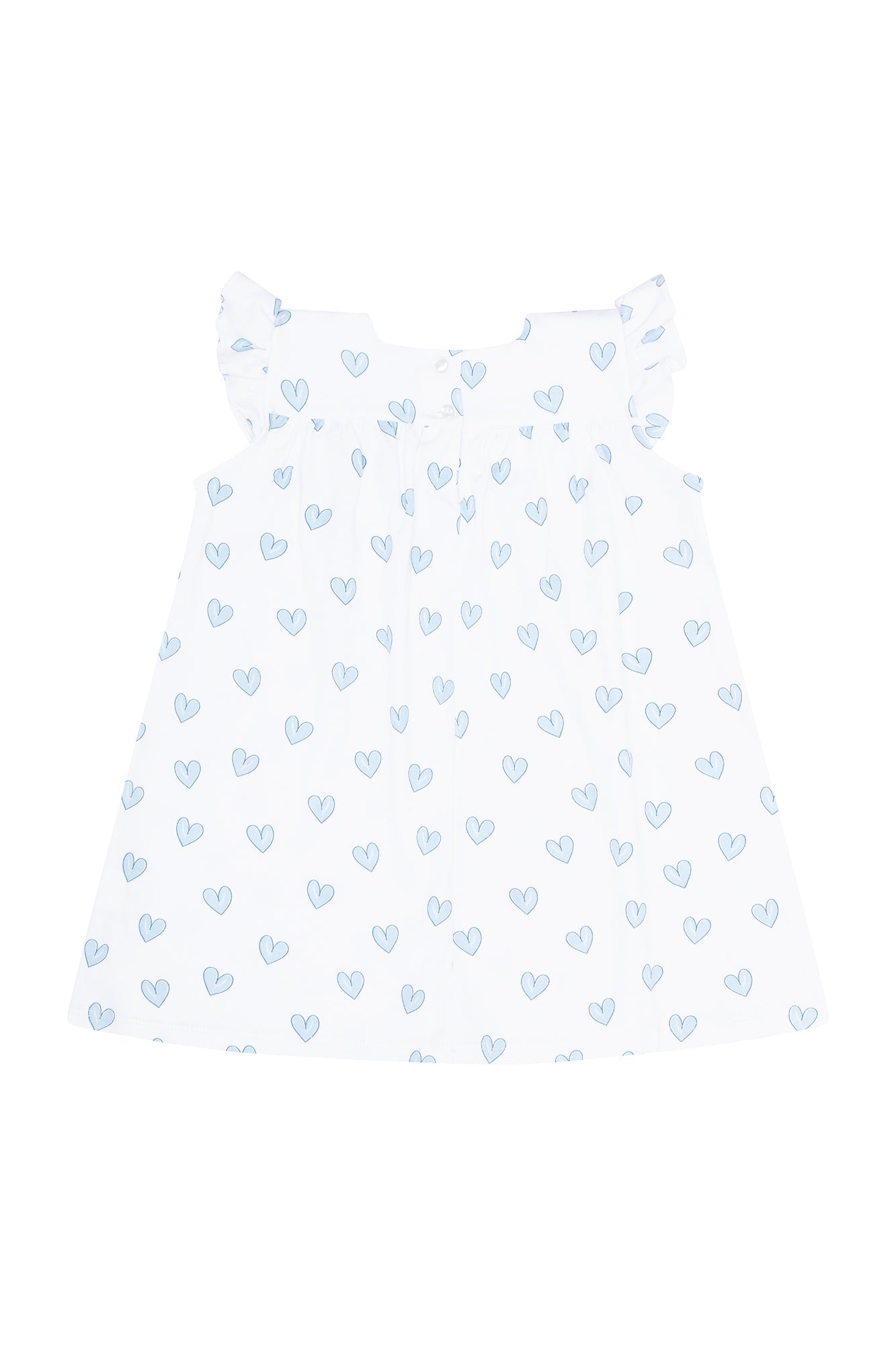 Blue Heart Print Scoop Neck Dress