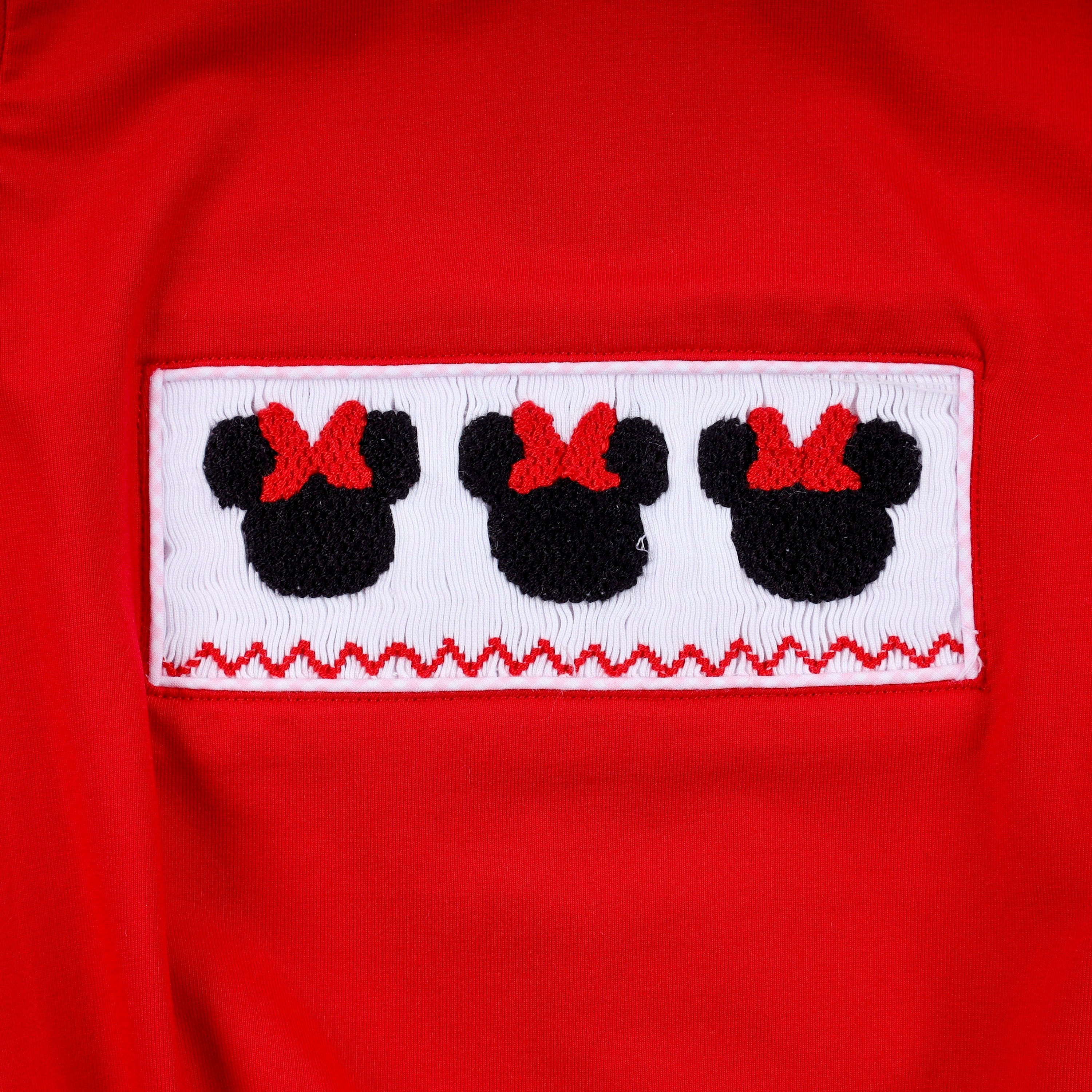 Red Character Hand Smocked Bubble