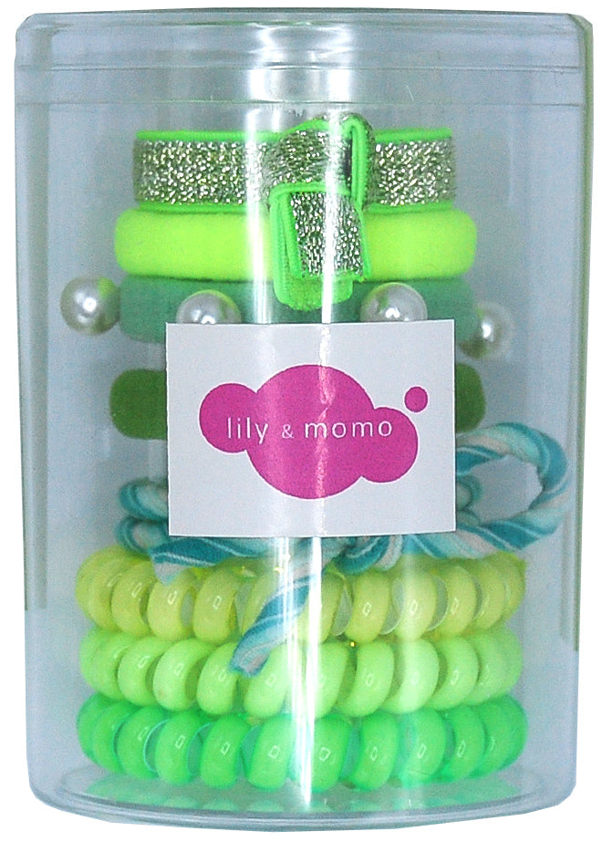 Hair Ties Color Pop Set - Neon Green