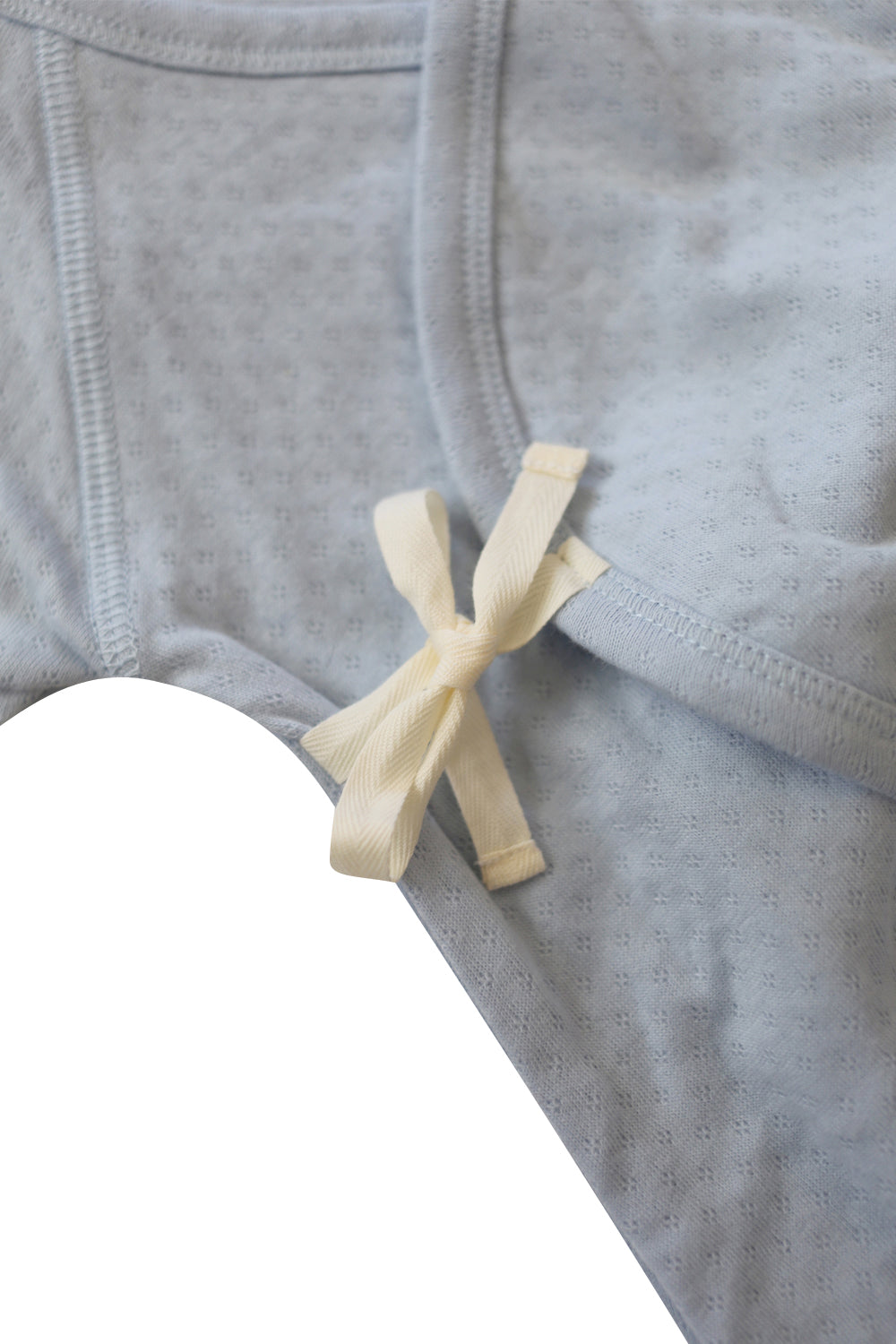 Soft Blue Pointelle Baby Kimono Onesie