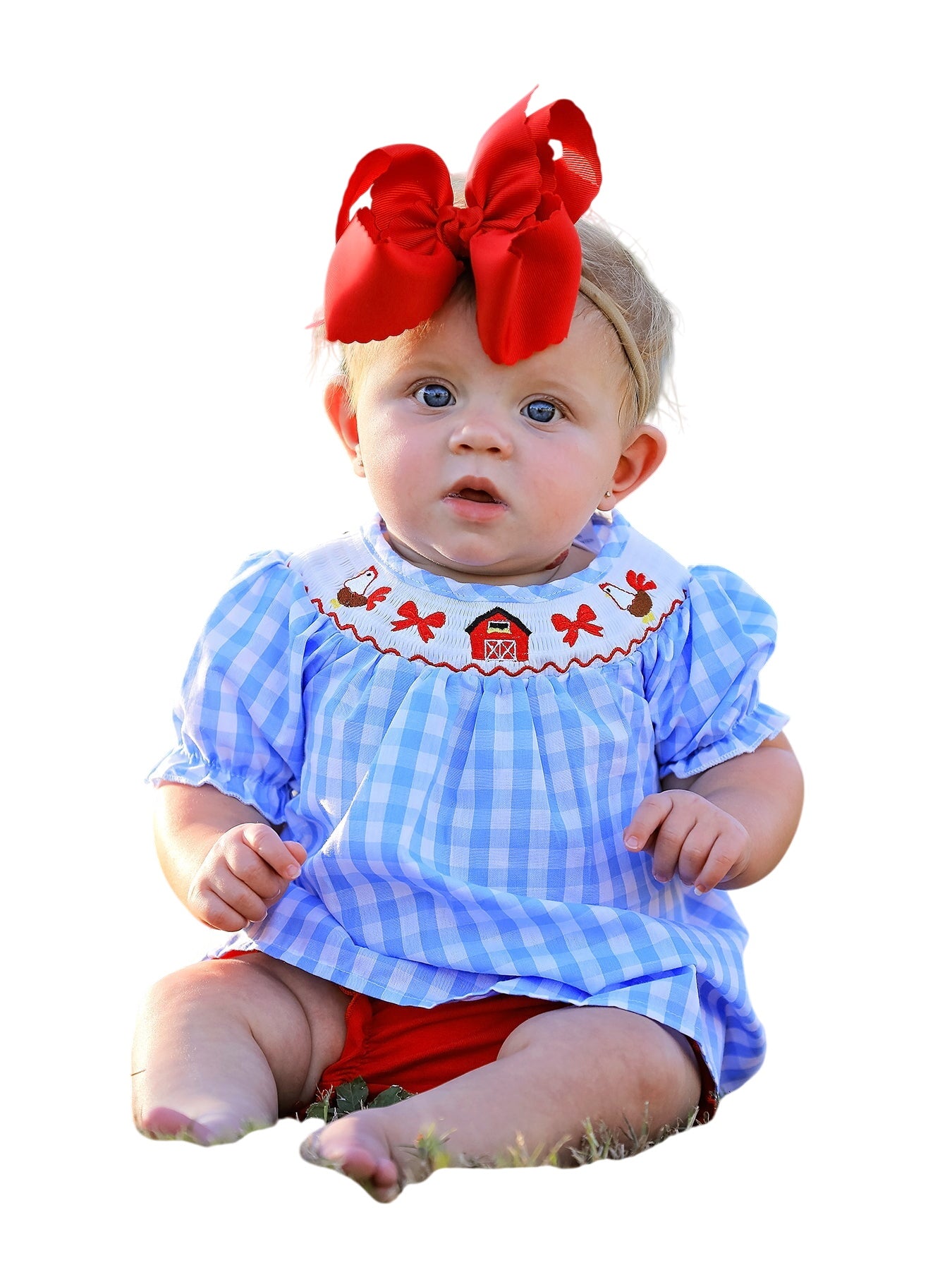 Farm Smocking Embroidered Girls Outfits