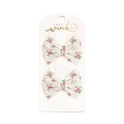 Coquette Rose Tulle Bow Clip Set