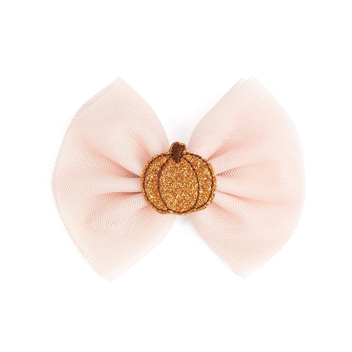 Pumpkin Tulle Bow Clip