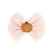 Pumpkin Tulle Bow Clip