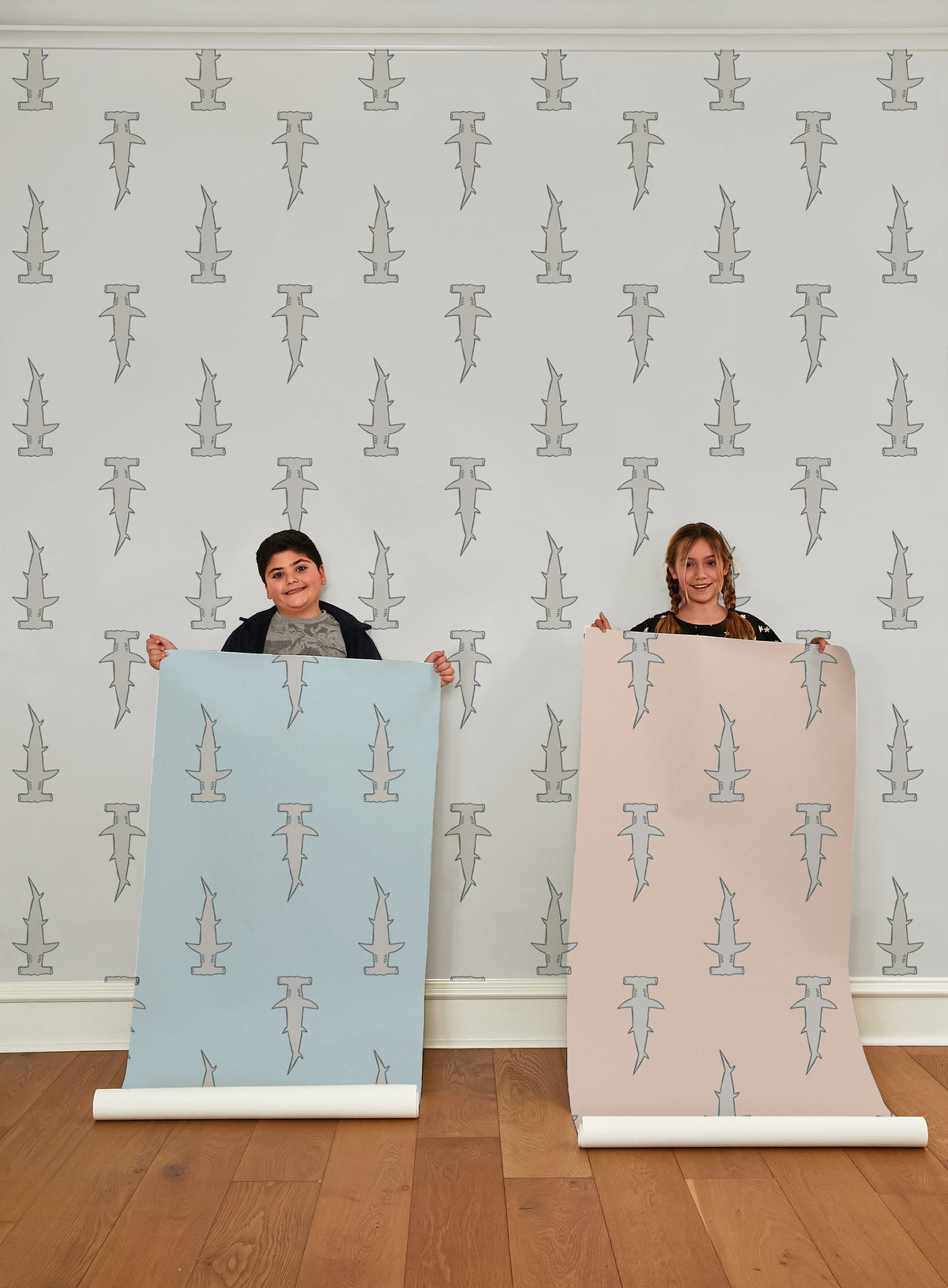 'hammerheads' Wallpaper By Tea Collection - Peach
