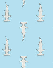'hammerheads' Wallpaper By Tea Collection - Baby Blue