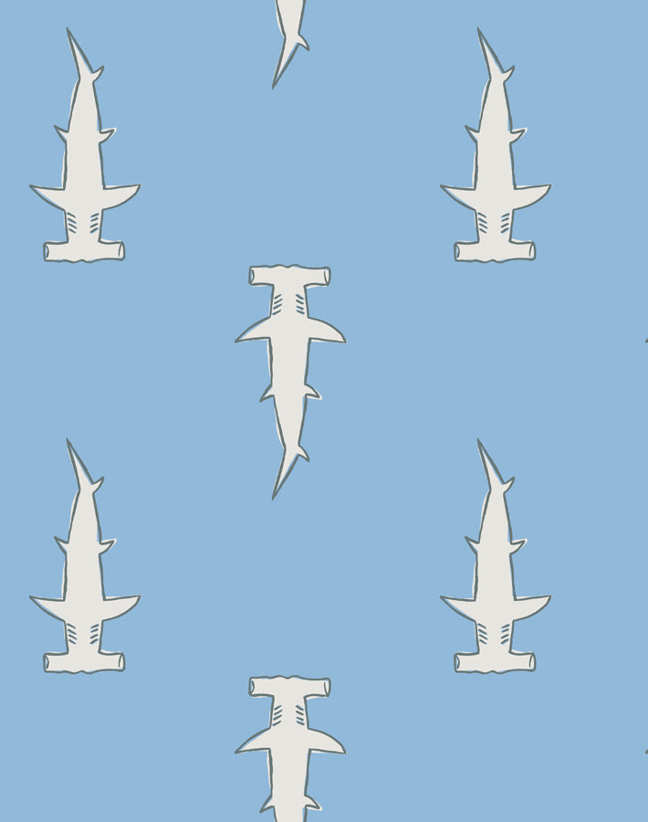 'hammerheads' Wallpaper By Tea Collection - Cornflower
