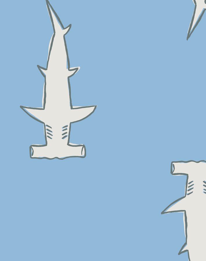 'hammerheads' Wallpaper By Tea Collection - Cornflower