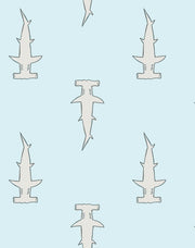 'hammerheads' Wallpaper By Tea Collection - Pale Blue