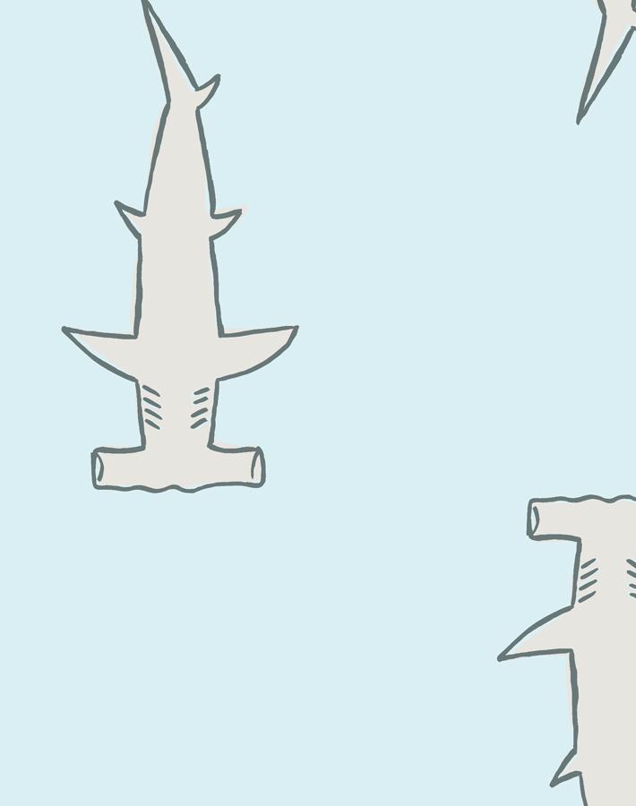 'hammerheads' Wallpaper By Tea Collection - Pale Blue