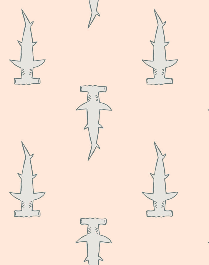 'hammerheads' Wallpaper By Tea Collection - Peach