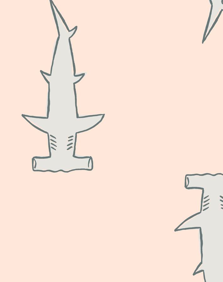 'hammerheads' Wallpaper By Tea Collection - Peach