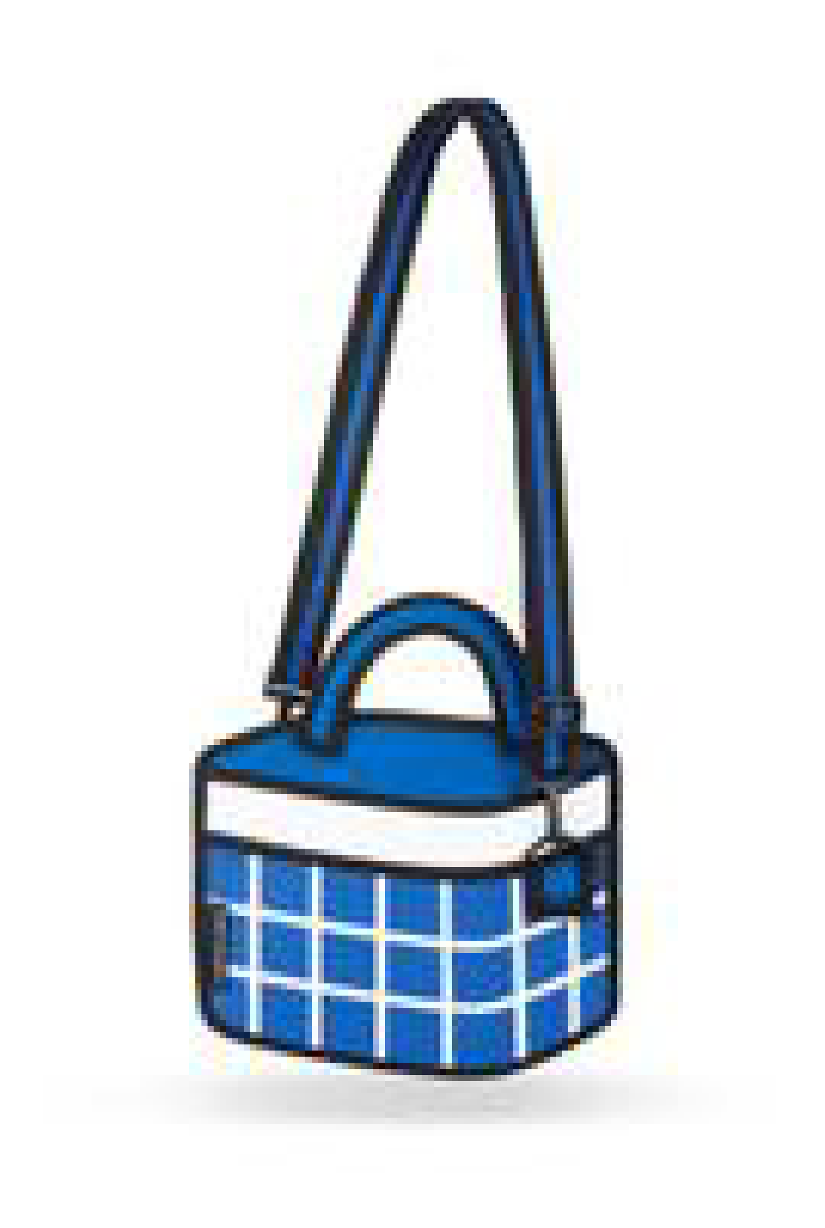 2d Handbag Checkered Dark Blue