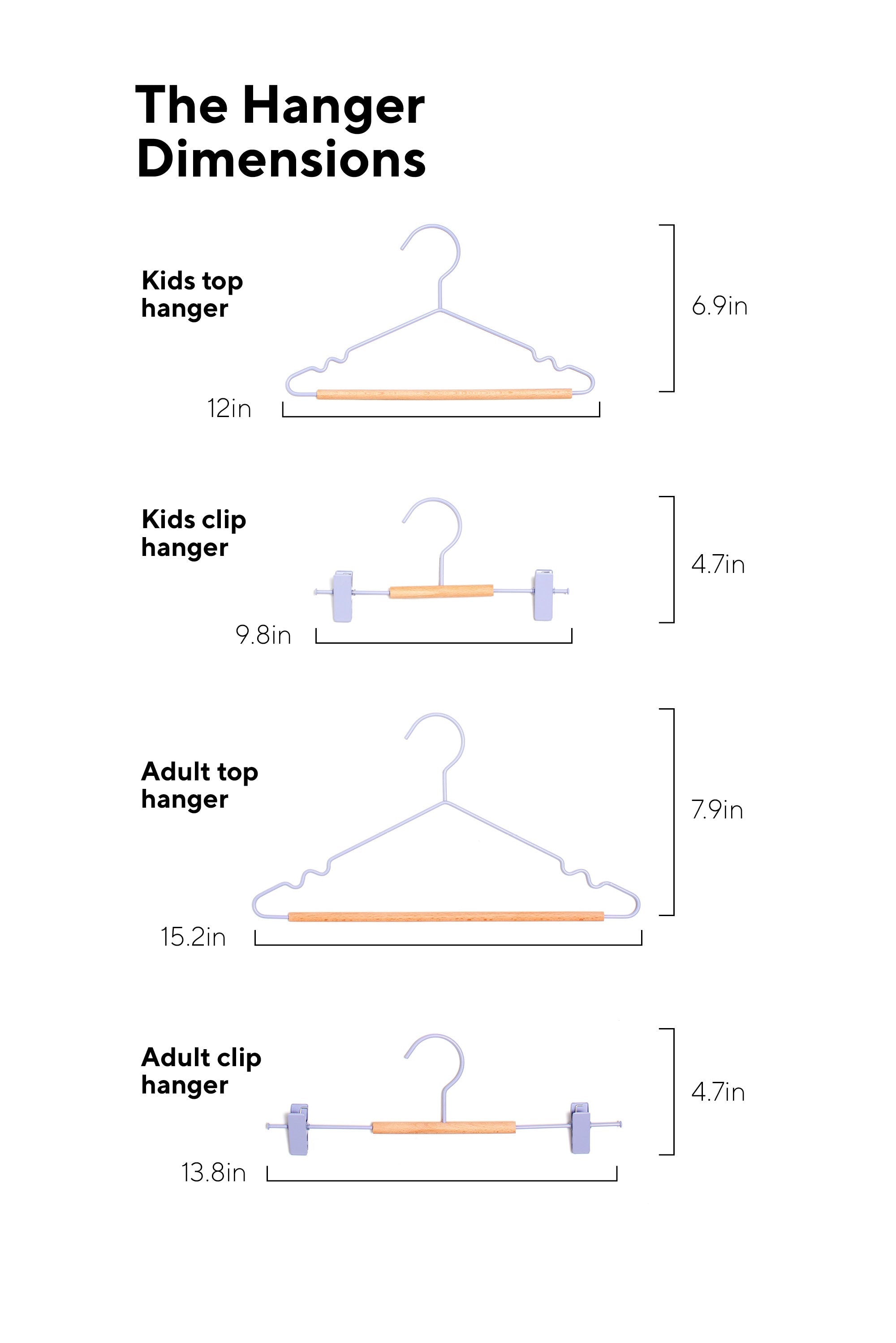 Kids Clip Hangers In Lilac