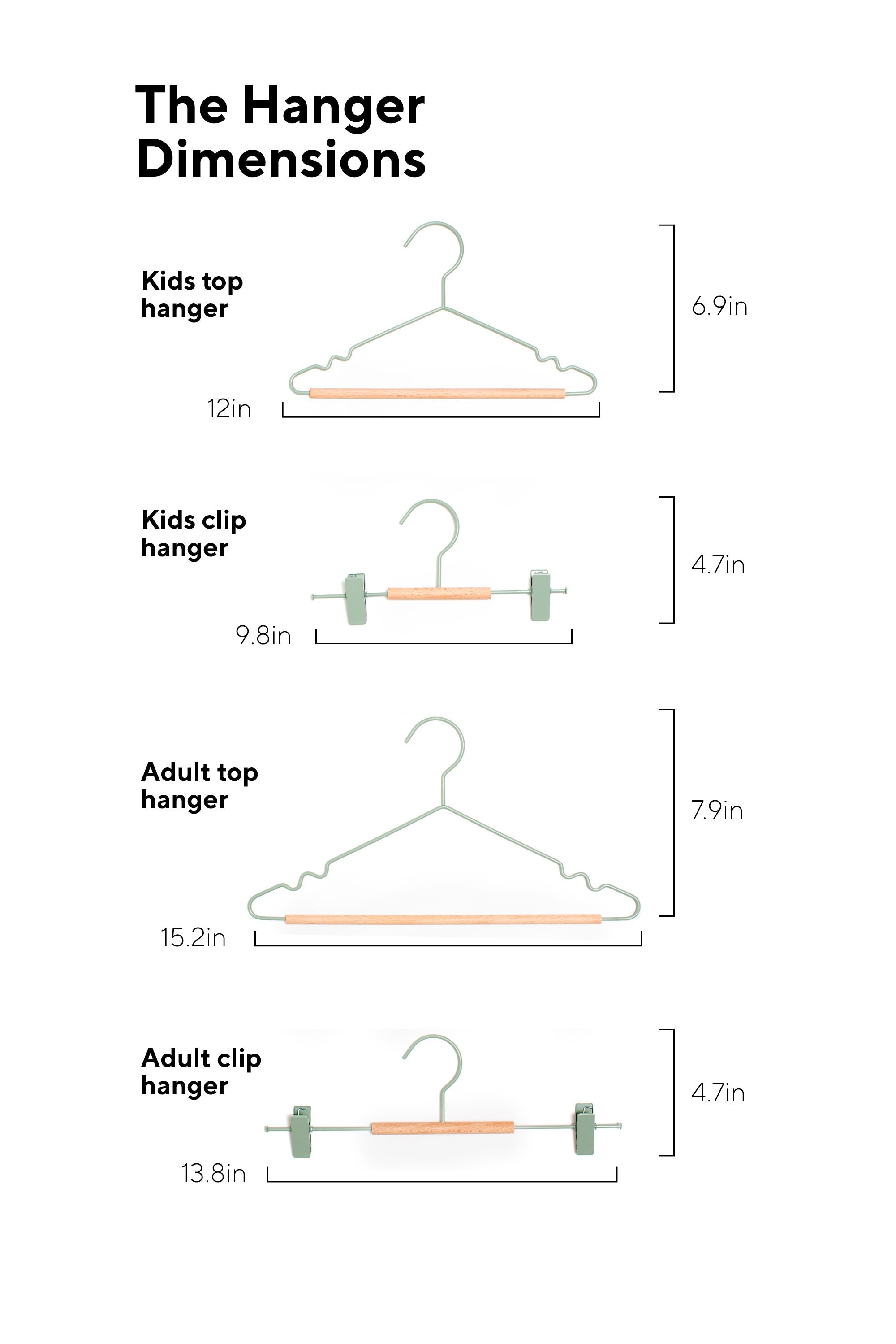 Kids Top Hangers In Sage