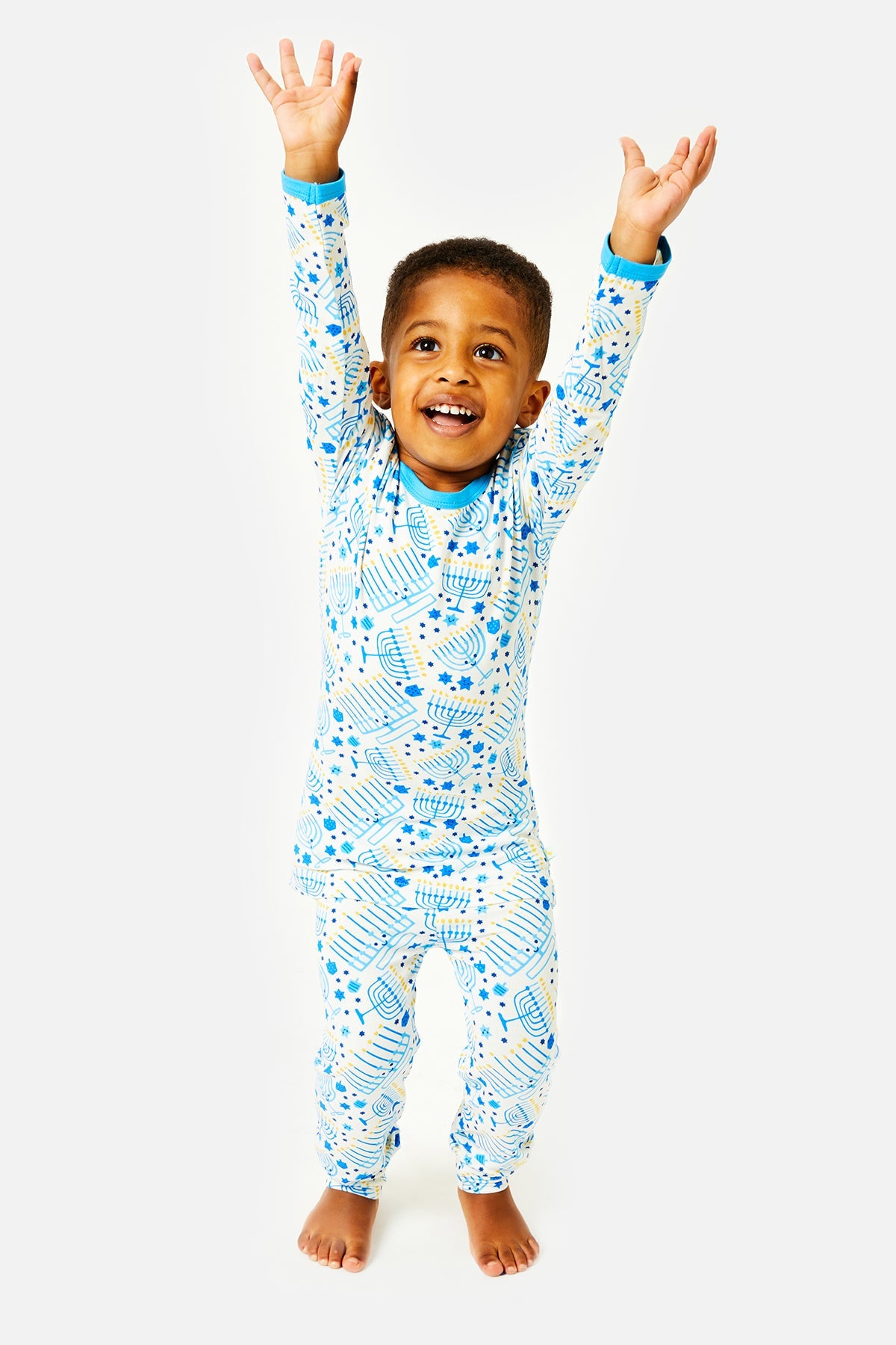 Long Sleeve Pajama Set - Hanukkah Menorahs