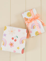 'happy Icons' Gift Wrap By Meri Meri - White